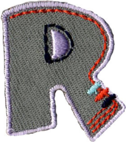 Bügelapplikation Buchstabe R ca. 30x35 mm